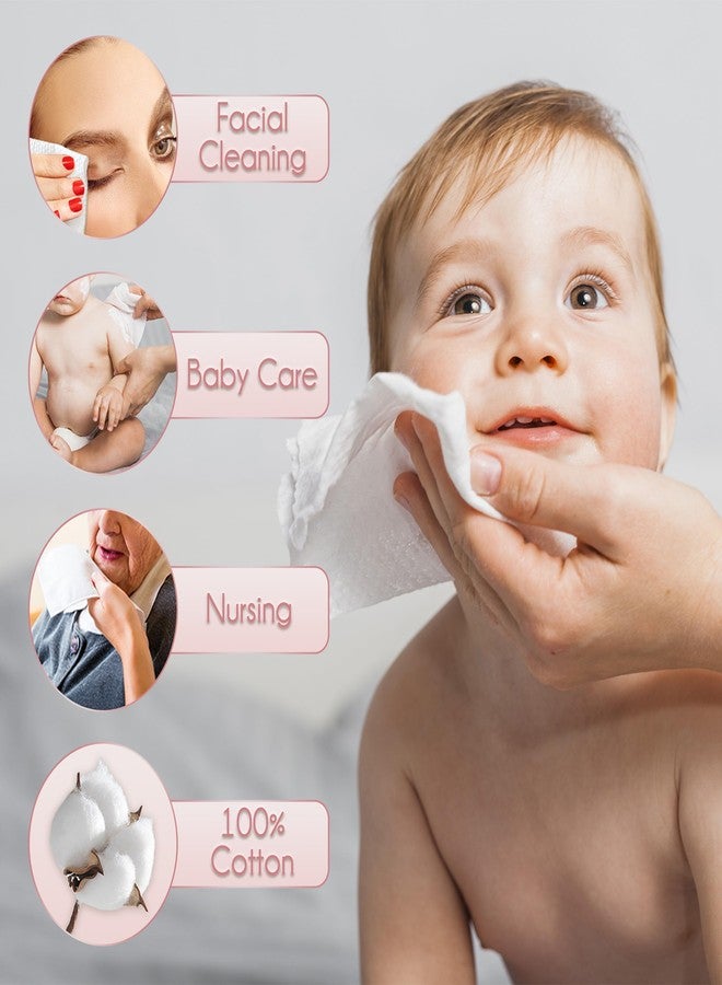 WOWOTEX 100% Cotton Disposable Face Towel 200 Count 10x12 Inch | Biodegradable Thick Soft One Time Use Dry Wipes for Sensitive Skin, Baby Care, Facial Cleaning, Makeup Removal - Image 3