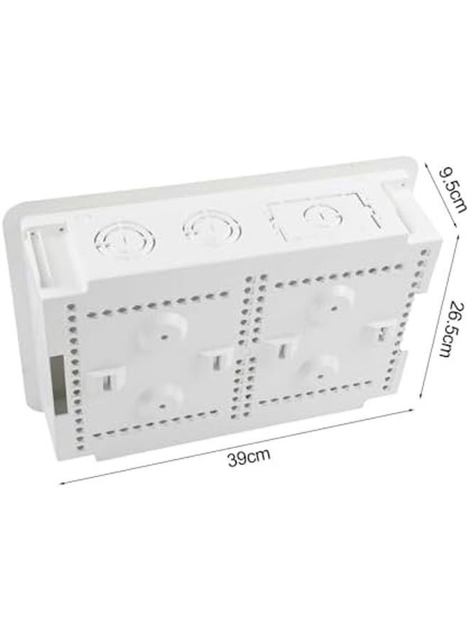 9 Inch In Wall TV Media Box Cable Management Enclosure With Power And Network Outlet White - Image 4