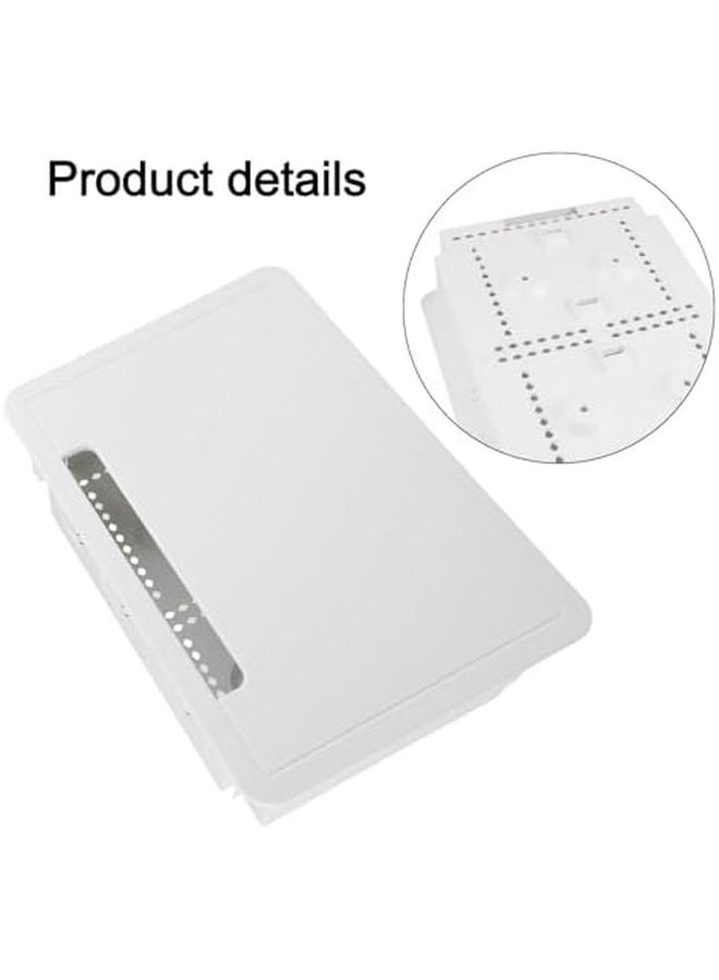 9 Inch In Wall TV Media Box Cable Management Enclosure With Power And Network Outlet White - Image 5