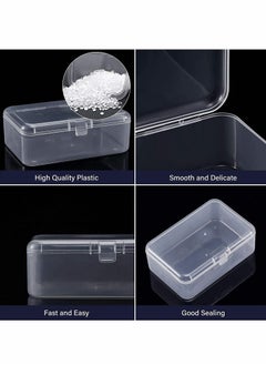 KASTWAVE 12 Pack Clear Plastic Beads Storage Containers Box with Hinged Lid for Beads and More, Mini Plastic Storage Containers with Lids for Small Items and Other Craft Projects Rectangular  - Image 3