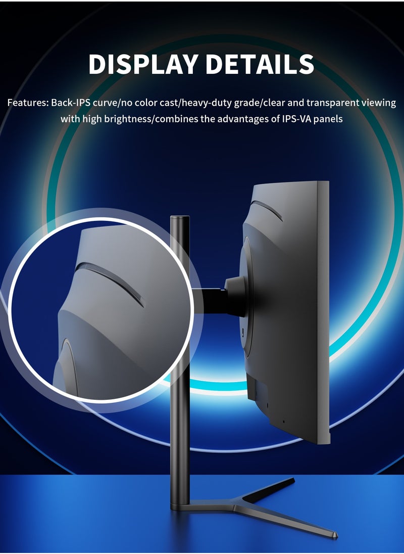 CHONSUN 34-Inch Nano-IPS Curved Monitor, 144hz Monitror, 1900R, 21:9 Ultra-Wide, HDR400, Dual-Screen Support, Adjustable Stand (CS3555-144hz)