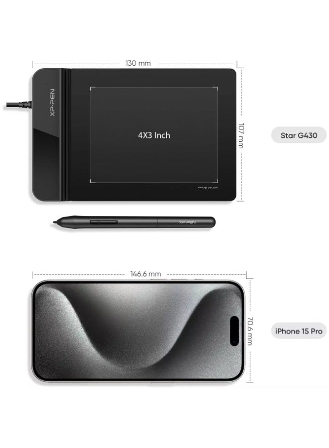 XP-PEN Star G430S Graphics Drawing Tablet 4 x 3 Inch - Image 4