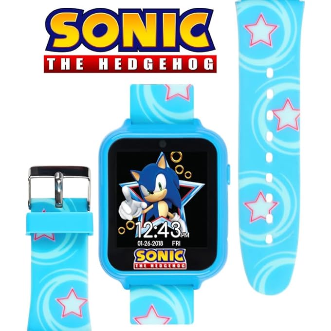 rayihni Snc4055Az Sonic The Hedgehog Digital Smartwatch For Kids, 40 Mm Diameter, Blue - Image 4