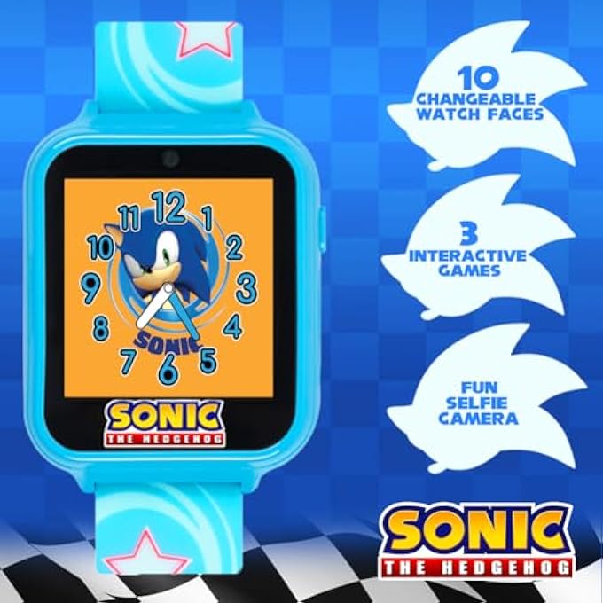 rayihni Snc4055Az Sonic The Hedgehog Digital Smartwatch For Kids, 40 Mm Diameter, Blue - Image 5