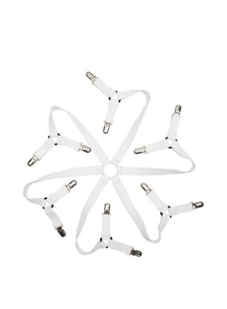 Bed Sheet Holder Straps, Adjustable Premium Fitted Suspenders with 6 Way Cross Elastic Bands and Corner Clips, for Bedding Mattress Fasteners(White) - pzsku/Z4A1035D71EB231D0C03CZ/45/_/1734674634/69496072-2a62-494a-a10f-d2d6d70c2677