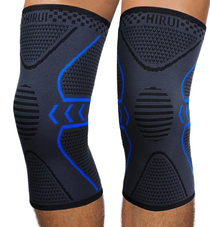 HiRui Knee Brace Knee Compression Sleeve [2 Pack] for Men Women - Knee Support for Running  Basketball  Weightlifting  Gym  Workout  MTB  Arthritis  ACL  Meniscus Tear  Pain Relief (Blue  Small) - Image 1