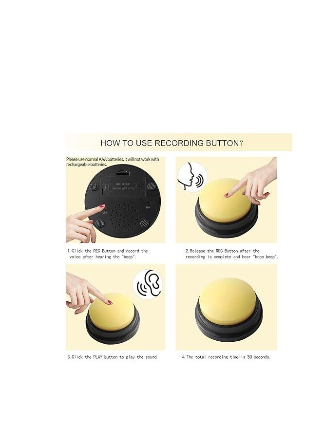 Voice Recording Button, Dog Buttons for Communication Pet Training Buzzer, 30 Second Record & Playback, Funny Gift for Study Office Home(A random one) - Image 5