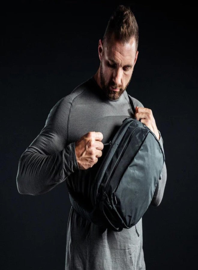 Eberlestock Fade Sling Tactical Crossbody Bag for Men - EDC Sling Backpack with Concealed Carry Compartment, Hydration Pass-Through, Loop Lined Pockets - 14”x9”x4.5”, 573 Cu In - Steel - Image 2
