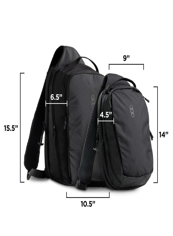 Eberlestock Fade Sling Tactical Crossbody Bag for Men - EDC Sling Backpack with Concealed Carry Compartment, Hydration Pass-Through, Loop Lined Pockets - 14”x9”x4.5”, 573 Cu In - Steel - Image 4
