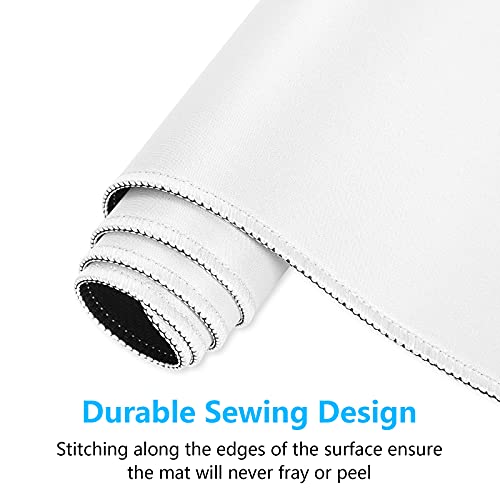 Dapesuom Large Gaming Mouse Pad, Extended Mouse Mat with Stitched Edges, Full Size Keyboard Pad with Non-Slip Base, Big XXL Computer Desk Mats for Gamer, Laptop, Office, 35.5 x 15.7in, Ivory White - Image 5