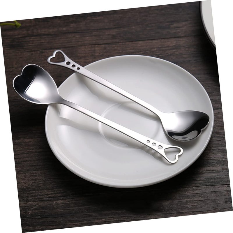 HANABASS Heart Shaped Stirring Spoons 10 Piece Stainless Steel Set For Dessert Cake Coffee Metal Perfect For Office Home And Parties - Image 5
