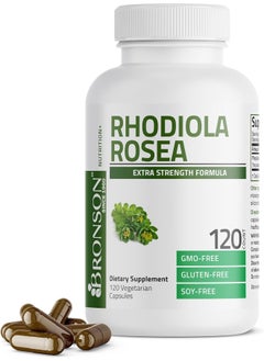 Bronson Rhodiola Rosea 1000Mg Supplement - Adaptogenic Herb For Brain, Stress & Mood Support - Non-Gmo, 120 Vegetarian Capsules  - Image 1