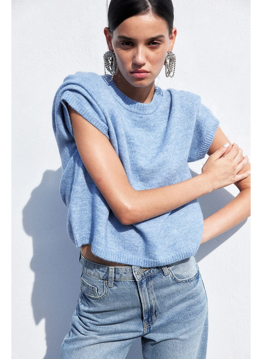 اتش اند ام Short-Sleeved Fine-Knit Top