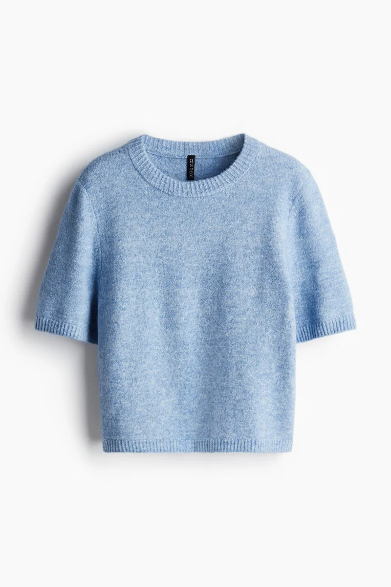 H&M Short-Sleeved Fine-Knit Top