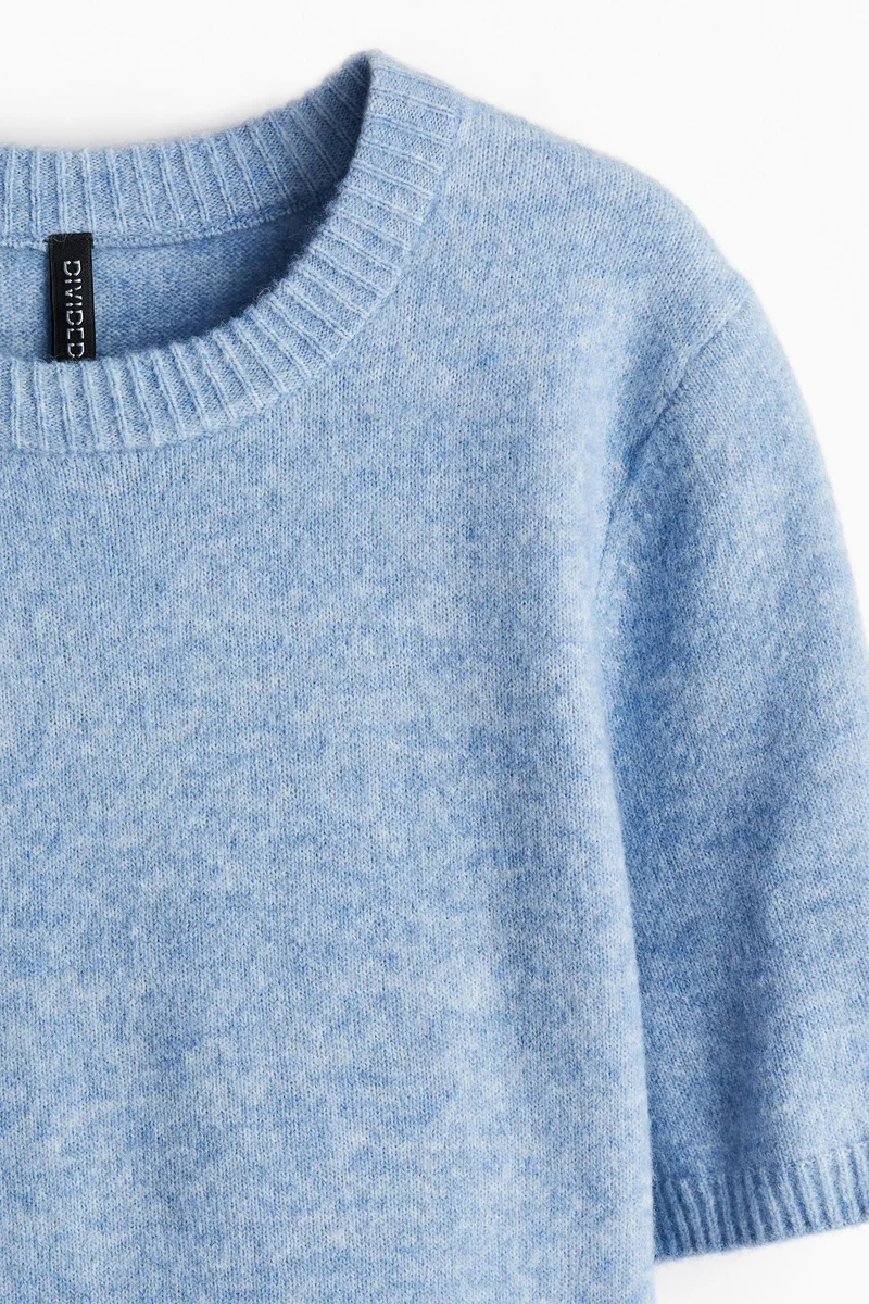 H&M Short-Sleeved Fine-Knit Top
