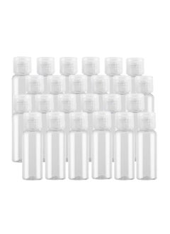 SYBL 0.5oz Mini Clear Plastic Empty Bottle with Flip Cap Small Travel Bottles Storage Containers Jars for Cosmetic Sample Lotion Shower Gel Emulsion Toiletries - BPA-free - Set of 24 