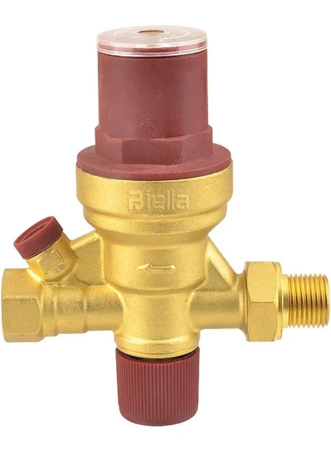 Biella Brass Automatic Water Heater Filling Valve With Built In Multifunctional All-In-On Prv Nrv Strainer And Shut-Off 1/2 Inlet And Outlet Boiler Inlet Valve For Solar Water Heater System - Image 1
