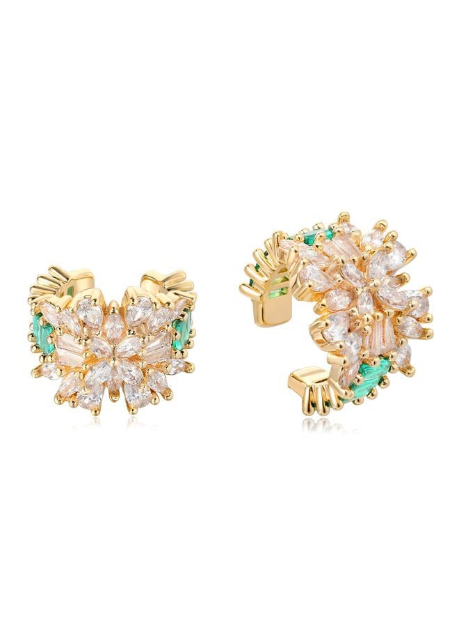 MTMY 14K Gold Plated Ear Cuff Earrings for Women Non Piercing Cubic Zirconia Sparkling Ear Cuffs Clip On Cartilage Hypoallergenic Earrings Jewelry Gifts(chain,pair) - Image 1