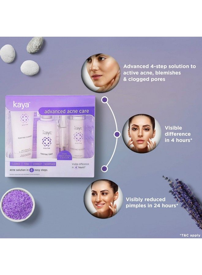 Kaya Clinic Kaya Advanced Acne Care Kit; Includes Acne Cleanser + Acne Toner + Acne Moisturizer + Spot Corrector; For Oily & Combination Skin; Acne Kit; Acne & Pimple Prone Skin; Set Of 4 Items - Image 3