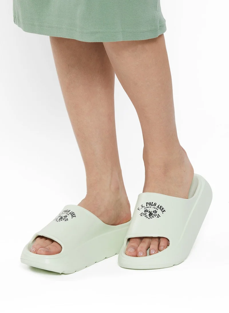U.S. Polo Assn. Mint Women's Mint Slides - High-Quality Sole Lightweight Shoes & Trendy Design for Women | Best Price UAE
