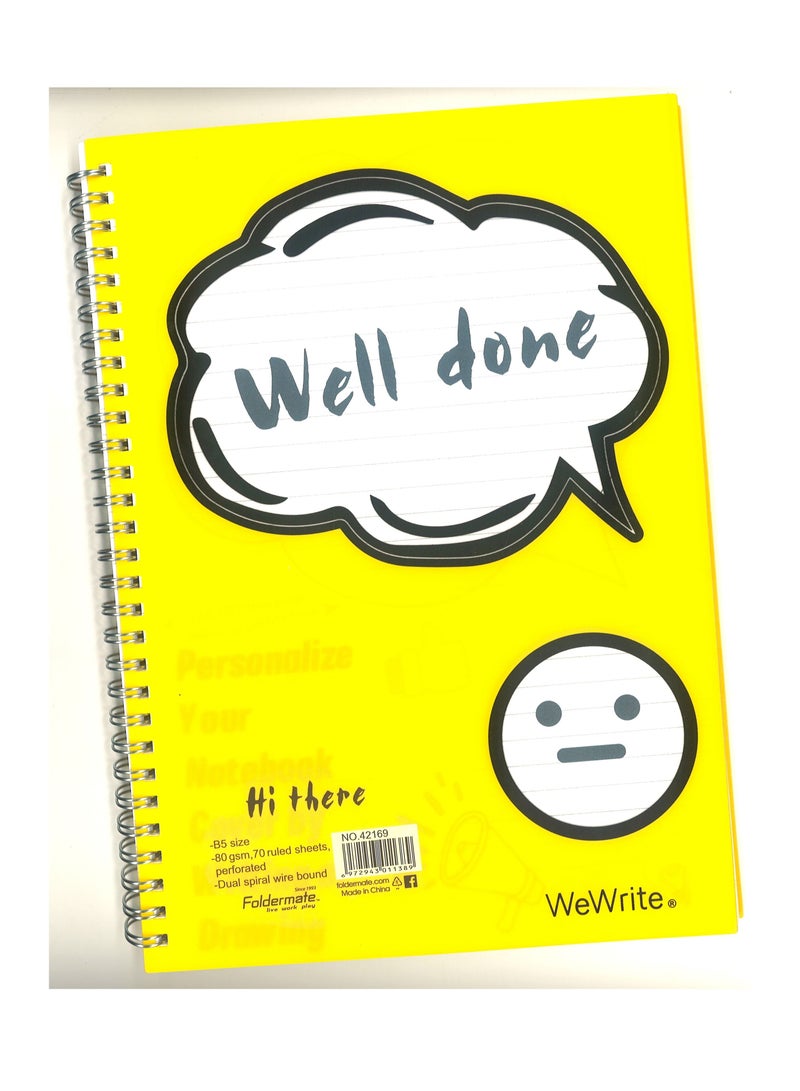 Foldermate دفتر ملاحظات حلزوني بحجم B5 مكون من 70 ورقة - Image 1