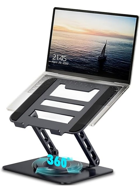 360° Rotating Laptop Stand – Foldable and Stable Computer Holder for Notebooks up to 16 Inches – Black