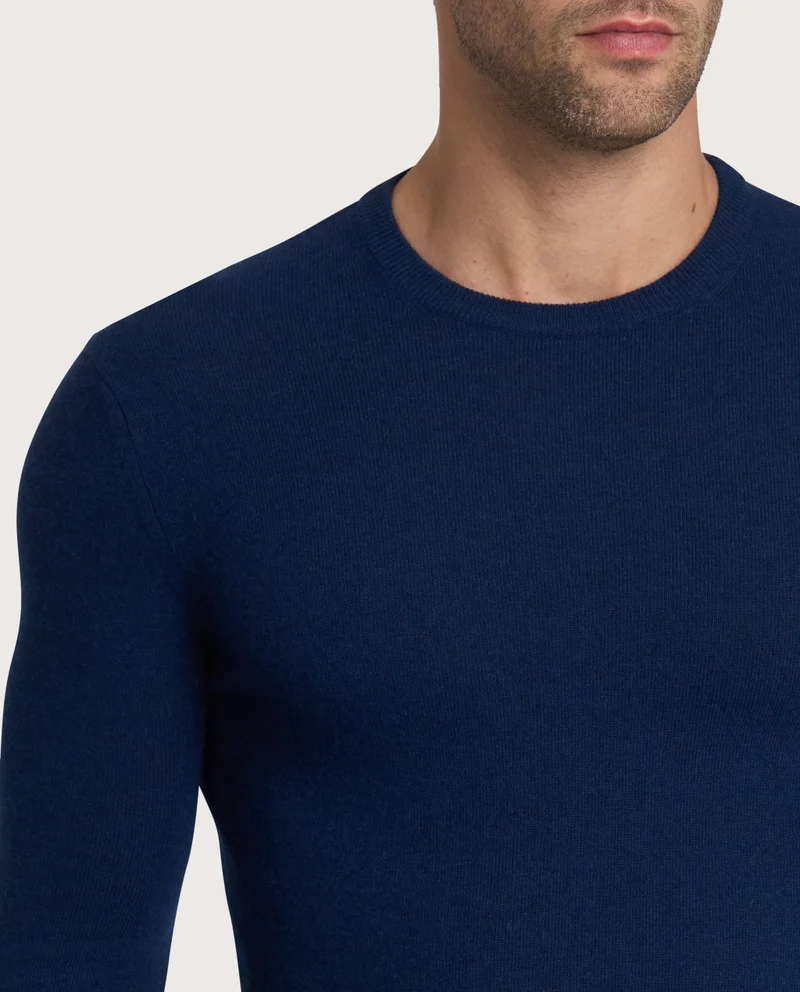 كاميتشسما Cinto Navy Blue Cashmere Blend Crew Neck Jumper