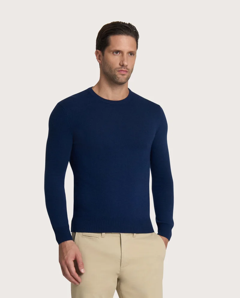 كاميتشسما Cinto Navy Blue Cashmere Blend Crew Neck Jumper
