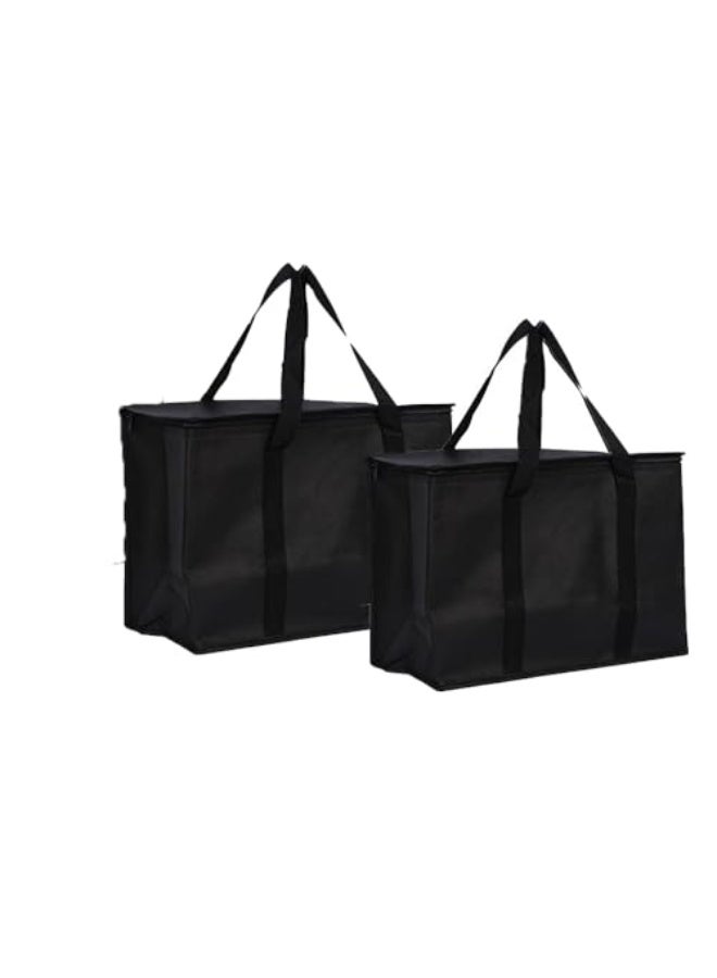 JZS Insulated Reusable Grocery Bags, 2 Pack Collapsible Cooler Bag for Groceries, Heavy Duty Large Insulated Bag - Image 1