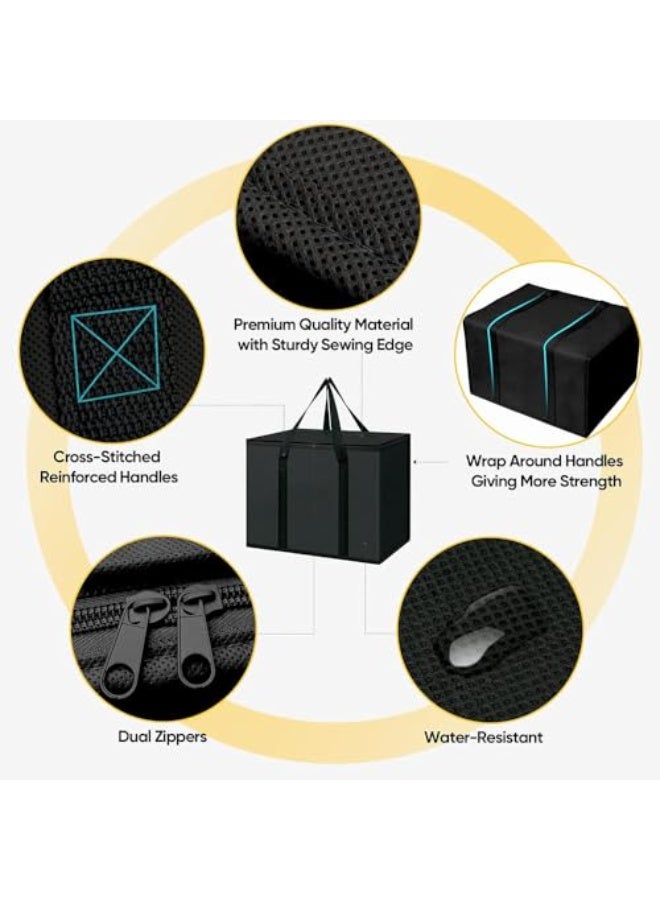JZS Insulated Reusable Grocery Bags, 2 Pack Collapsible Cooler Bag for Groceries, Heavy Duty Large Insulated Bag - Image 3