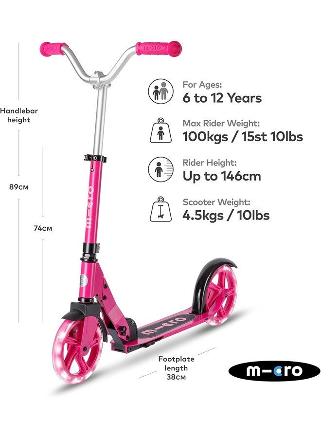 Micro Scooters | Cruiser LED Children's Scooter | Handlebar Adjustable | Lightweight | Light Up Wheels | Foldable | 6-12yrs | Boys & Girls - Image 2