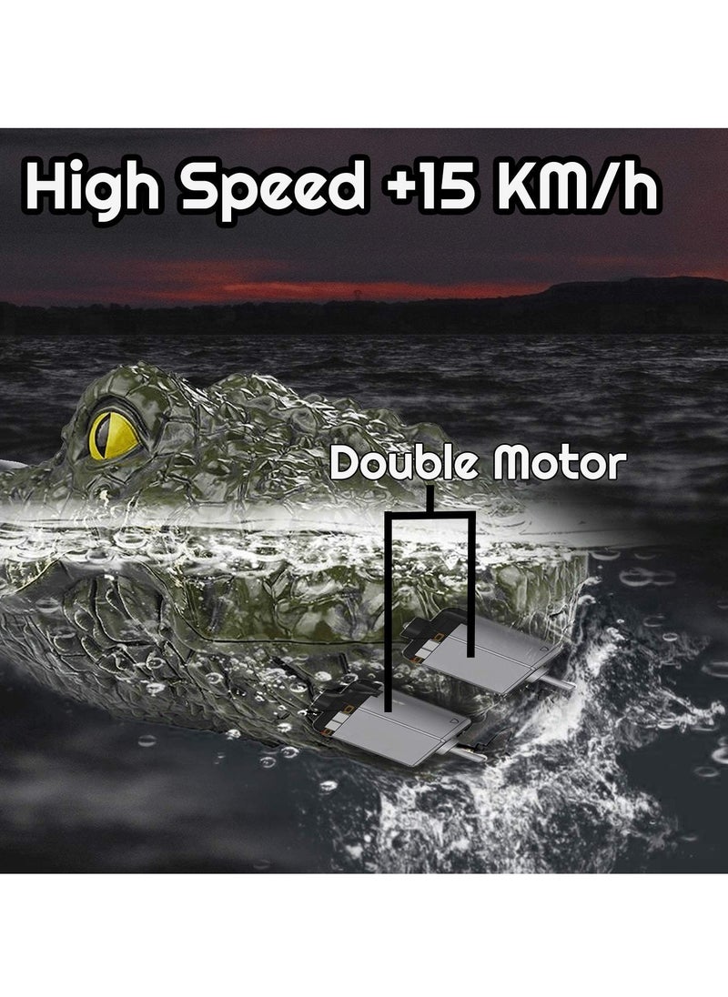 SYOSI - Remote Control Boat 2.4G High Speed Simulation Crocodile Head Water Toys for Pools and Lakes Floating Crocodile Head High Simulation Alligator Head RC Boats Prank Toys for Adults and Kids - Image 1