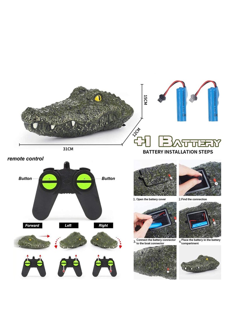 SYOSI - Remote Control Boat 2.4G High Speed Simulation Crocodile Head Water Toys for Pools and Lakes Floating Crocodile Head High Simulation Alligator Head RC Boats Prank Toys for Adults and Kids - Image 1