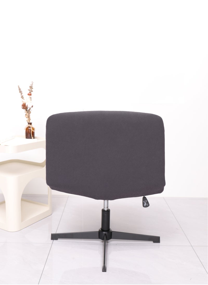 Generic Waterproof Armless Chair Slipcover Stretch Criss Cross Slip Cover Accent Chair Covers Jacquard Wide Seat Office Desk Chair Cover for Swivel Task Vanity Furniture Mid Back Accent Chair Cover(Just a cover, No chair)  - Image 3