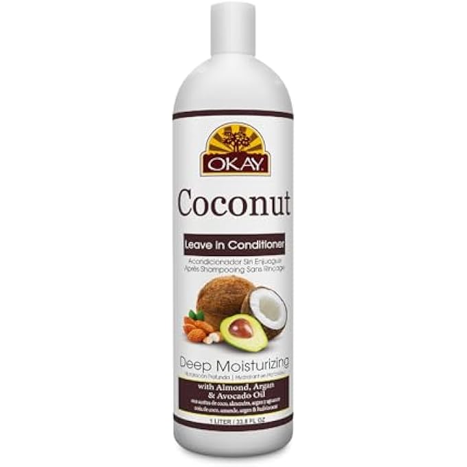 OKAY COCONUT DEEP MOISTURIZING CONDITIONER HELPS REPLENISH MOISTURE AND ELASTICITY FOR HEALTHY STRONG HAIR SULFATE,SILICONE,PARABEN FREE FOR ALL HAIR TYPES AND TEXTURES MADE IN USA 33OZ - Image 2