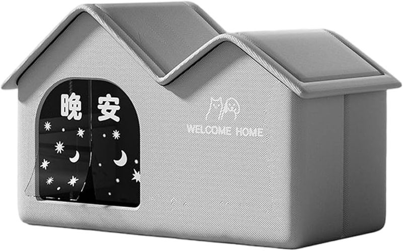 Outdoor Cat House Foldable Enclosed Waterproof Pet Shelter For Backyard - Image 1