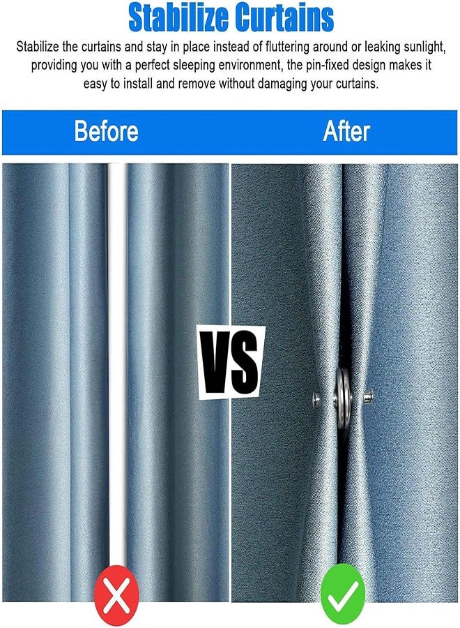 مشابك ستائر مغناطيسية للإغلاق، 8 أزواج مشابك ستائر مغناطيسية، أثقال ستائر مغناطيسية قوية لمنع تسرب الضوء، تحافظ على الستائر مغلقة لستائر ستائر مكتب غرفة النوم المنزلية - Image 5