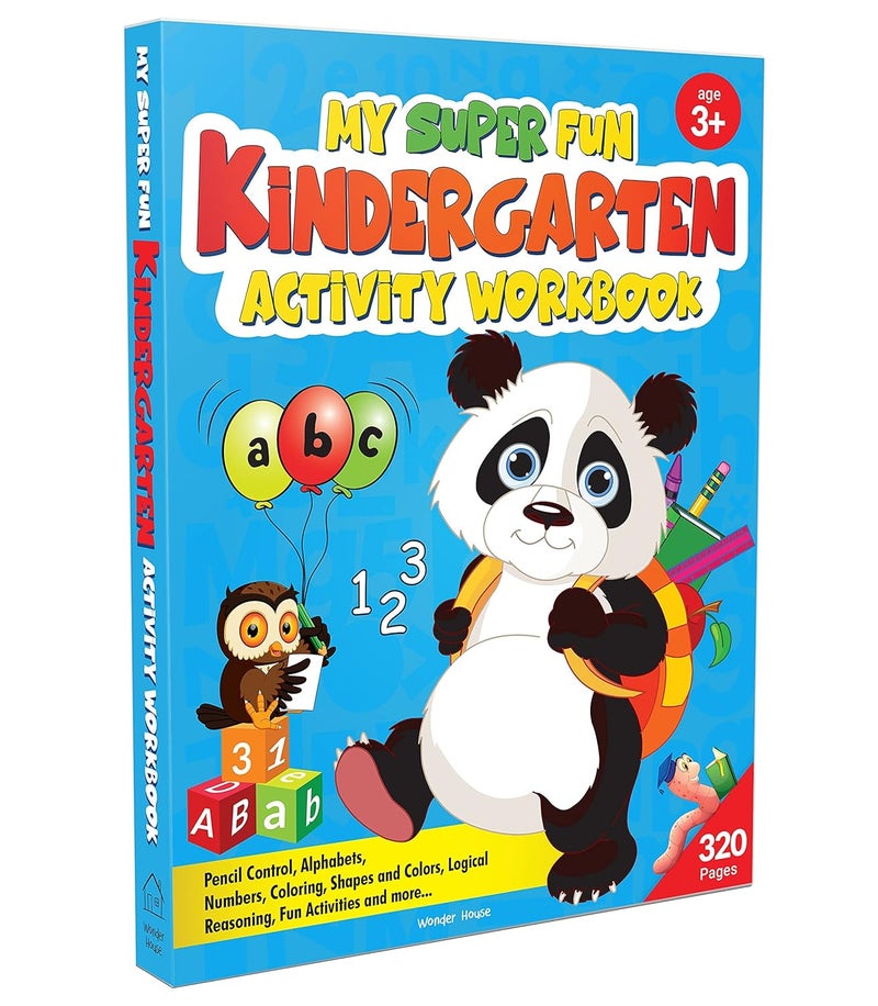 My Super Fun Kindergarten Activity Workbook for Children : Pattern Writing, Colors, Shapes, Numbers 1-10, Early Math, Alphabet, Brain Booster Activities, Following Directions - Image 1