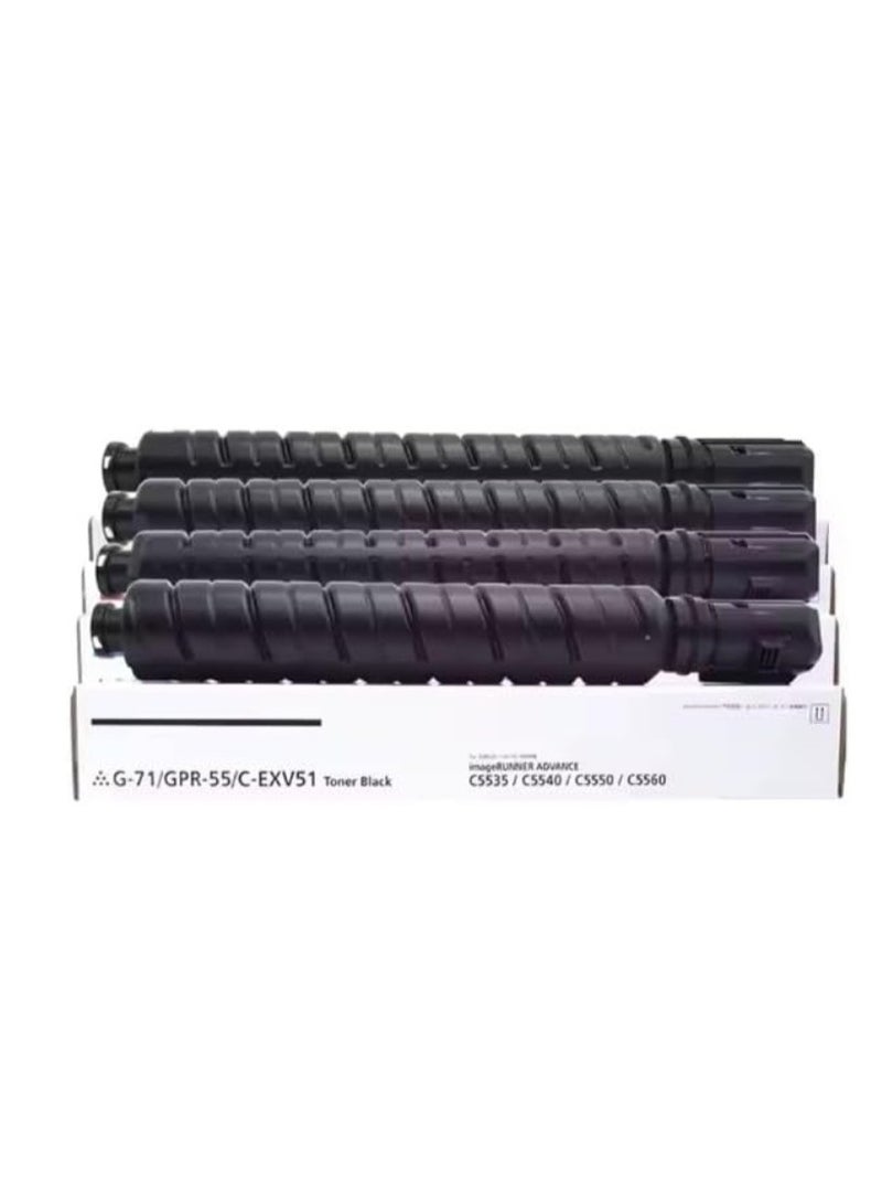 Reacon C-EXV 51 Full Combo Set This Compatible toner cartridge is suitable for Printer Canon IMAGERUNNER ADVANCE C5535 5535I C5540I C5550I C5560I CEXV 51 Black Cyan Magenta Yellow - Image 2