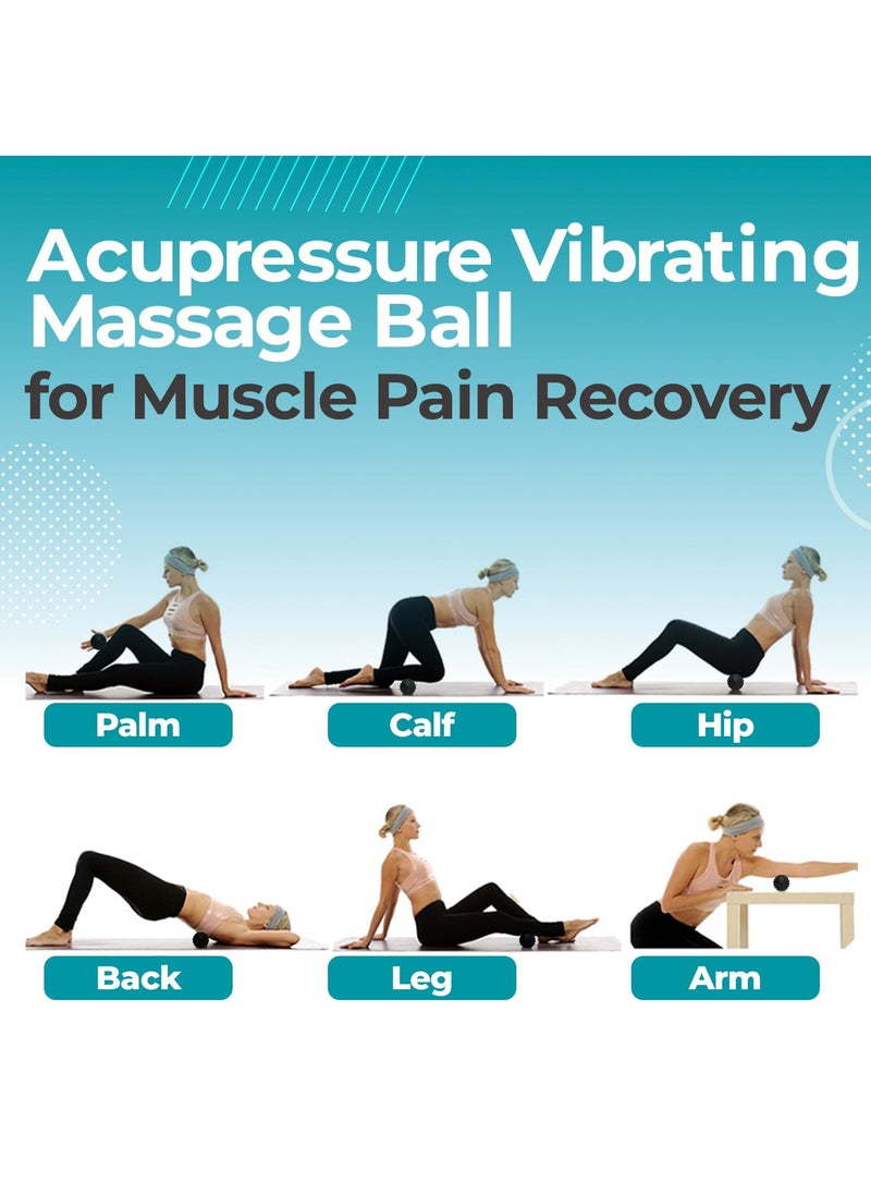Excefore - 4-Speed Hypersphere Vibrating Massage Ball, Rechargeable Lacrosse Ball Massager for Deep Tissue Trigger Point Therapy, Muscle Pain Relief, Fitness Recovery, and Myofascial Release - Image 1
