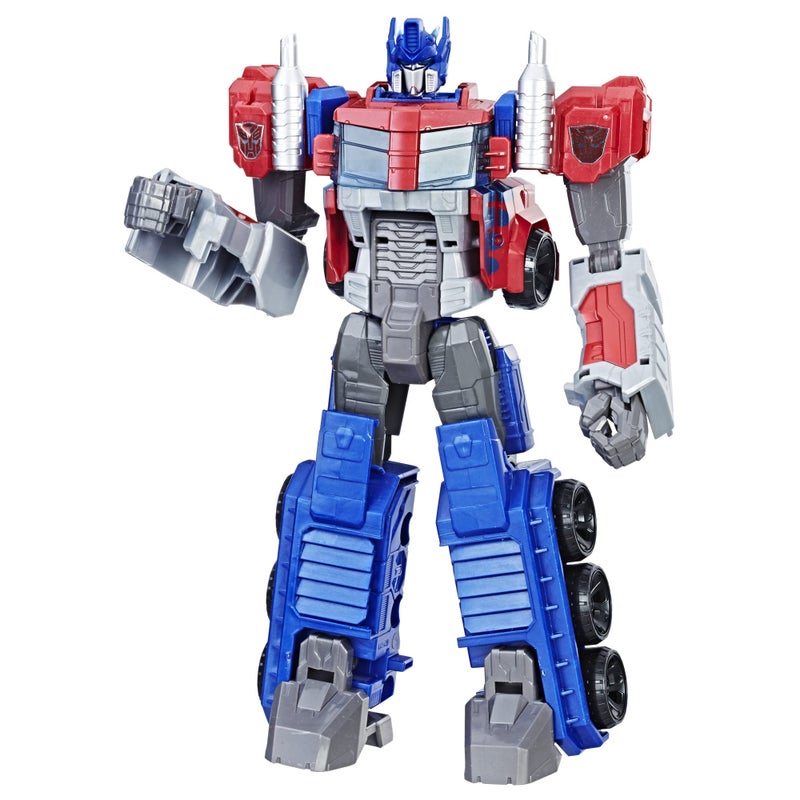 TRANSFORMERS ألعاب ترانسفورمرز - شخصية أوبتيموس برايم البطولية - تمثال كبير الحجم خالد، يتحول إلى شاحنة لعبة - ألعاب للأطفال من 6 سنوات وما فوق، 11 بوصة (حصري على أمازون) - Image 1