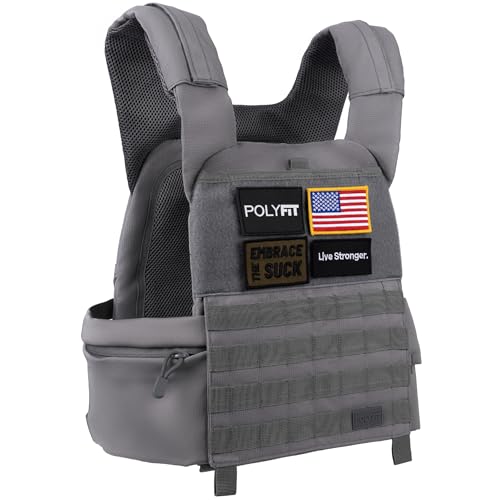 Polyfit (Fortify) Weighted Vest for Strength and Endurance Training, Fitness Workouts, Running, WODs - GREY - Image 1