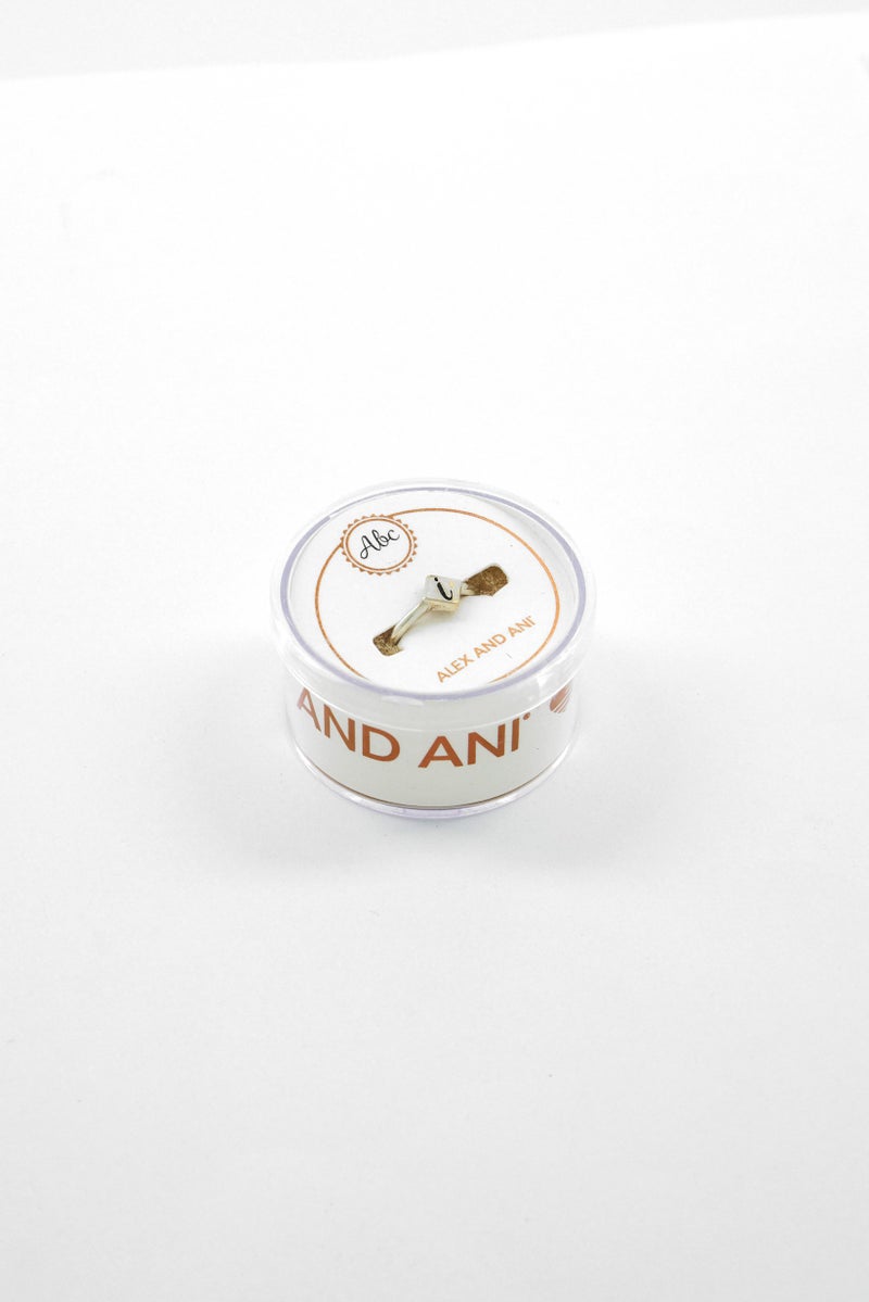 ALEX AND ANI Women Initial I Adjustable Sterling Silver Ring, Silver  - Image 3