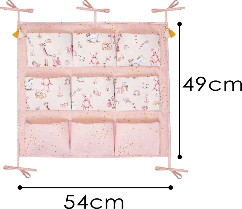 Faiend Faiend Baby Multi-Purpose Baby Girl Room Crib Side Organizer with 9 Pockets Organizer