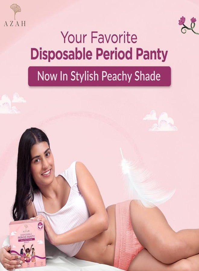 Azah Disposable Period Panty for Girls| Period Panty for Women Heavy Flow | Peachy New Look | 12-Hour Protection | 360° Coverage| All-Night Protection [M-L, Pack of 10] - Image 2