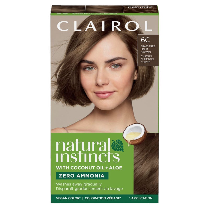 Clairol Natural Instincts Demi-Permanent Hair Dye, 6C Light Brown Hair Color, Pack of 1 - Image 1