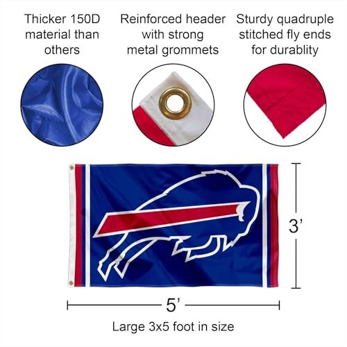 WinCraft Buffalo Bills Large 3x5 Flag - Image 3