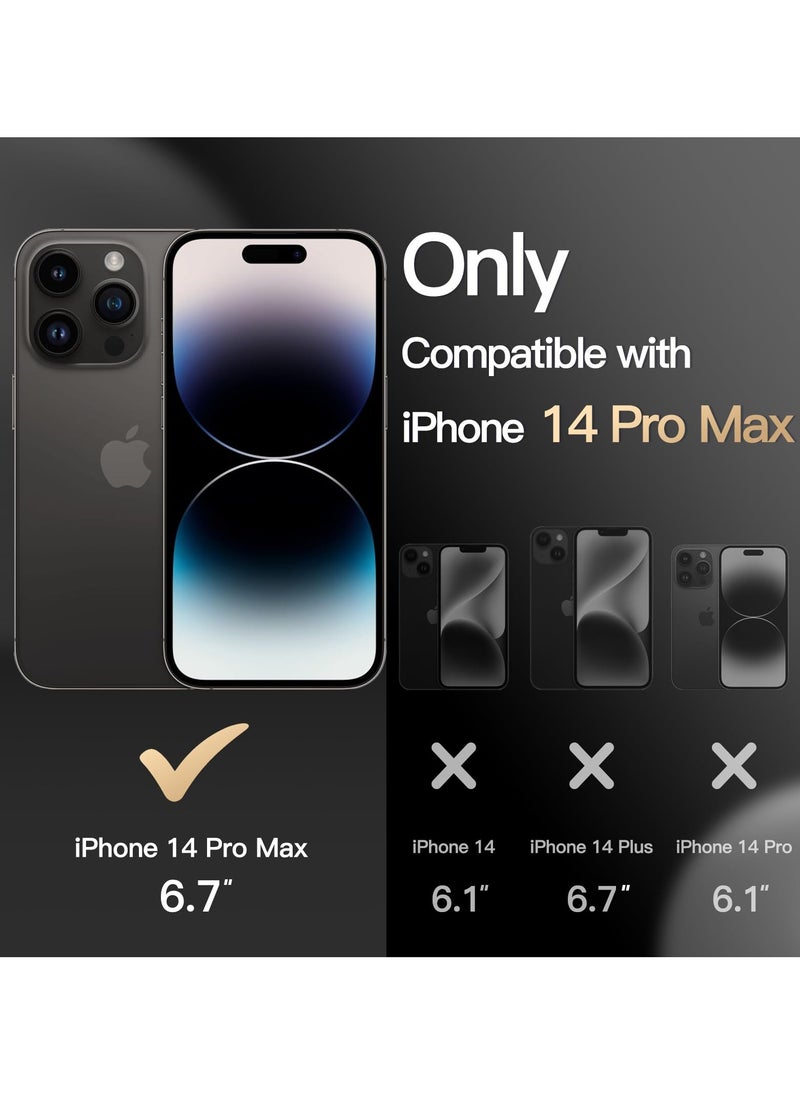 كابل كرييشن - حافظة لهاتف iPhone 14 Pro Max مقاس 6.7 بوصة متوافقة مع MagSafe شديدة التحمل بطبقة مزدوجة حماية قوية مضادة للصدمات وغطاء مغناطيسي متين للهاتف أسود - Image 1