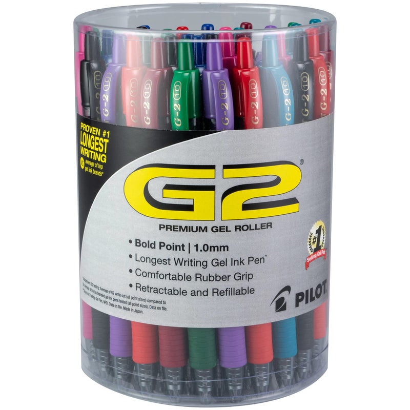 Pilot, G2 Premium Gel Roller Pens, Bold Point 1 MM, Tub of 36, Assorted Colors - Image 1