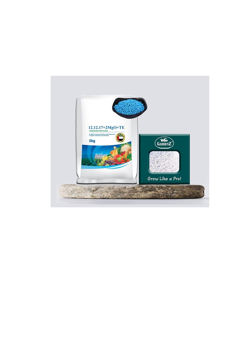 GARDENZ Most Popular NPK Fertilizer Formula 12-12-17+TE | 5 Kgs + Gardenz Perlite Box - Image 1